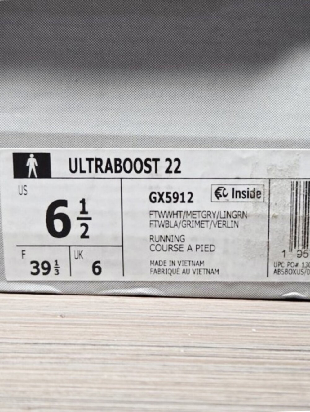 Adidas Ultraboost 22 Running Shoes – White,Grey,Blue,Yellow : Size W 6.5. NEW - Picture 12 of 12